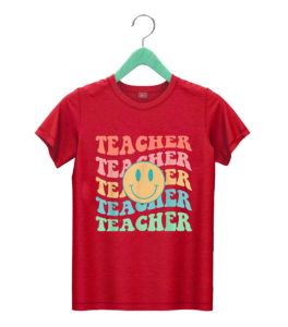 t shirt red retro teacher inspirational colorful elementary school sqfiw
