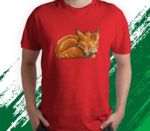 t shirt red sleeping fox animal funny woodland creature jk2sp