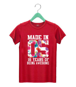 t shirt red sweet sixteen birthday gift for teenager girls made in 2005 k2cyu