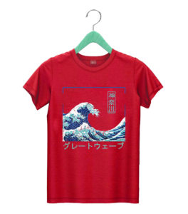 t shirt red vintage asia great wave off kanagawa japan 9syxj