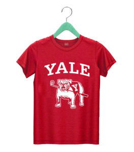 t shirt red yale university handsome dan bulldog college mascot k43md