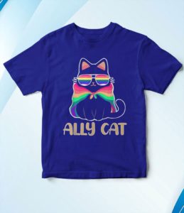 t shirt royal ally cat lgbt gay rainbow pride flag 4b2o2