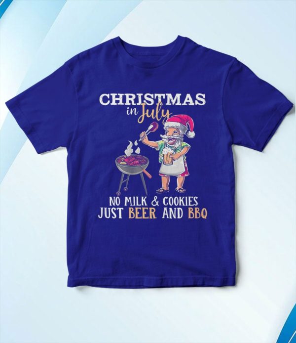 t shirt royal christmas in july no milk and cookies just beer and bbq e6mw5