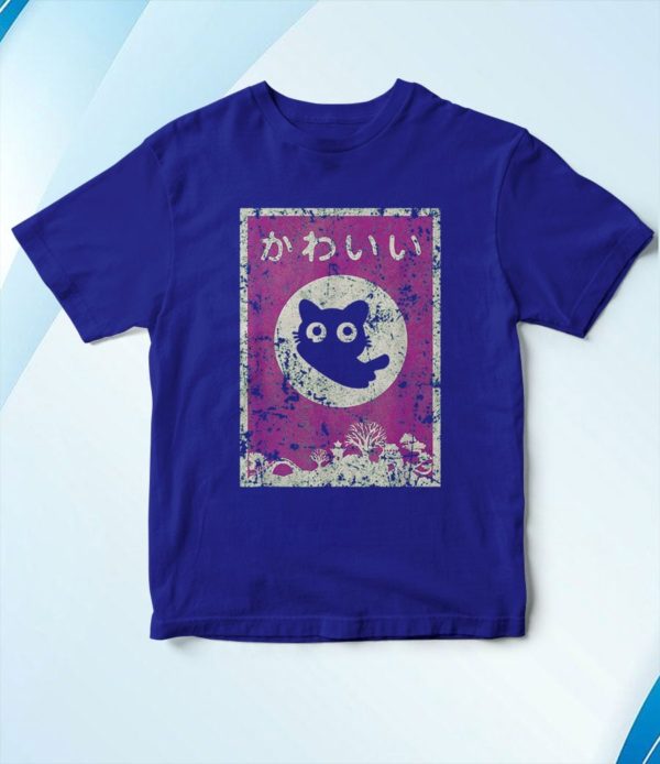 t shirt royal kawaii cat japanese black anime cat iztga