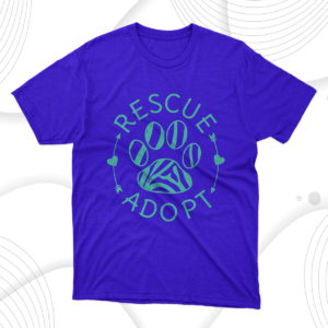 rescue adopt animal lover love cats dogs paw t-shirt