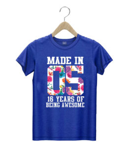 t shirt royal sweet sixteen birthday gift for teenager girls made in 2005 cijpx