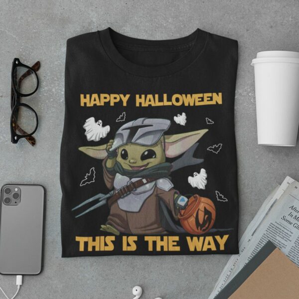 baby yoda happy halloween this is the way halloween costumes ghost t shirt 1 yq0mf