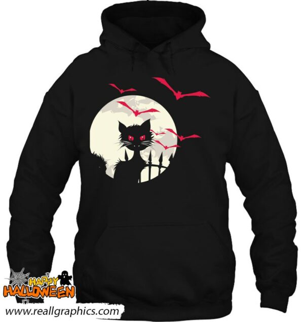 black cat full moon bats costume cute easy halloween gift shirt 1014 aatrz
