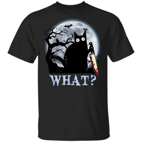 black cat what murderous with knife halloween t shirt 1 82pld