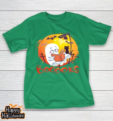 booooks ghost funny halloween book lover library reading t shirt 617 yrbdqx