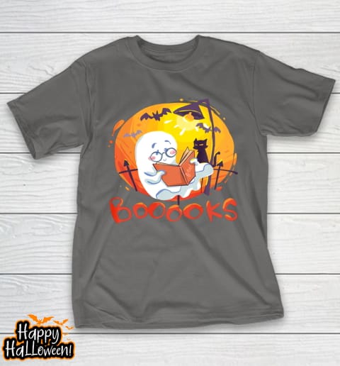 booooks ghost funny halloween book lover library reading t shirt 762 pa6yig