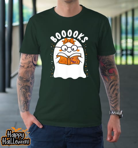 booooks cute ghost reading library books halloween teacher t shirt 469 rsg4hw