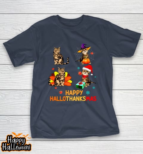 cat halloween thanksgiving christmas happy hallothanksmas t shirt 468 jalxpu