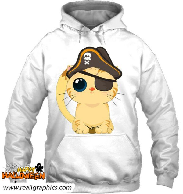 cute pirate cat captain with skull easy halloween costume shirt 1098 orser