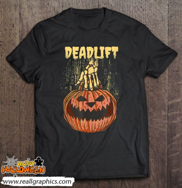 deadlift halloween gym apparel scarry skeleton hand pumpkin shirt 688 6zbwk