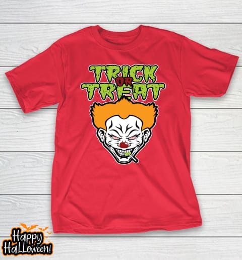 evil clown halloween scary trick or treat t shirt 1038 vhdq0e