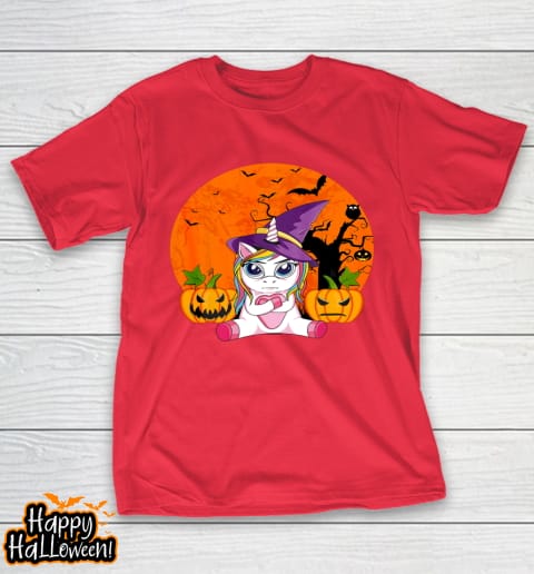 funny halloween shirt women witchy hat unicorn t shirt 1025 iuh5if