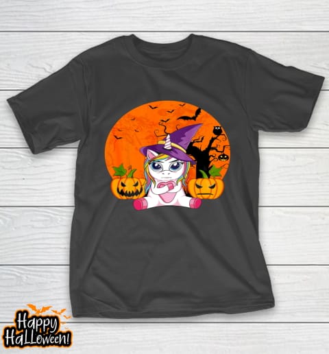 funny halloween shirt women witchy hat unicorn t shirt 112 wtyku6
