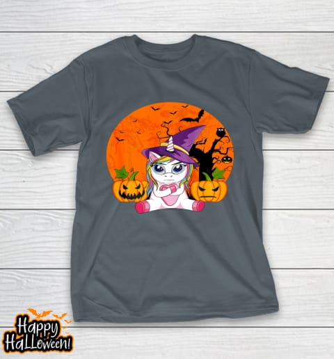 funny halloween shirt women witchy hat unicorn t shirt 445 q6feu3