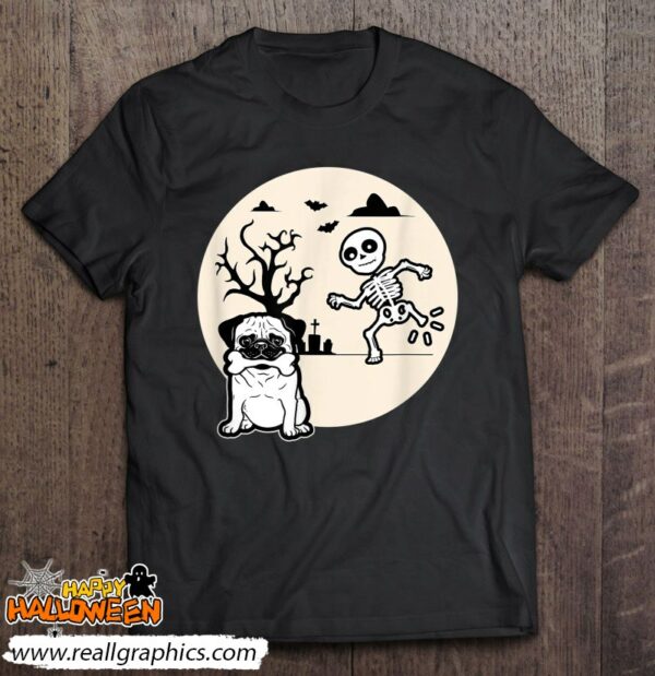funny skeleton bone dog lovers shirt halloween pug dog shirt 856 gugos