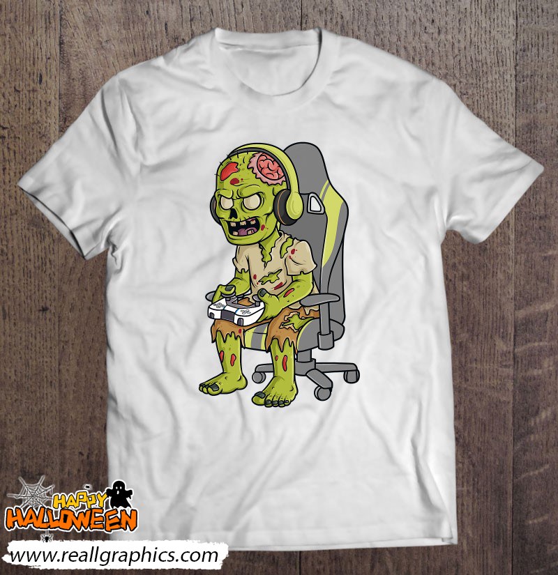 Gaming Halloween Zombie Scary Gamer Shirt