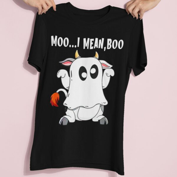 ghost cow moo i mean boo funny halloween cow boos t shirt 1 qxfgu