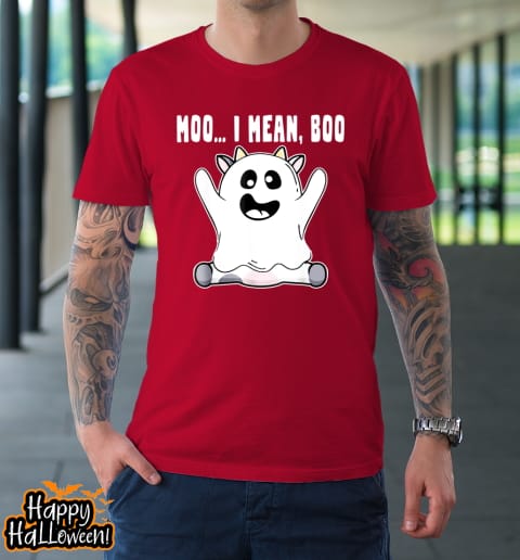 ghost cow moo i mean boo pumpkin moon halloween farmer gift t shirt 1113 zpy2bw