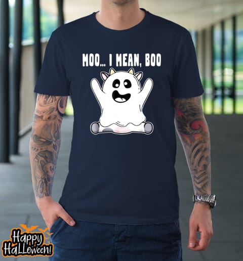 ghost cow moo i mean boo pumpkin moon halloween farmer gift t shirt 290 yp3z1v