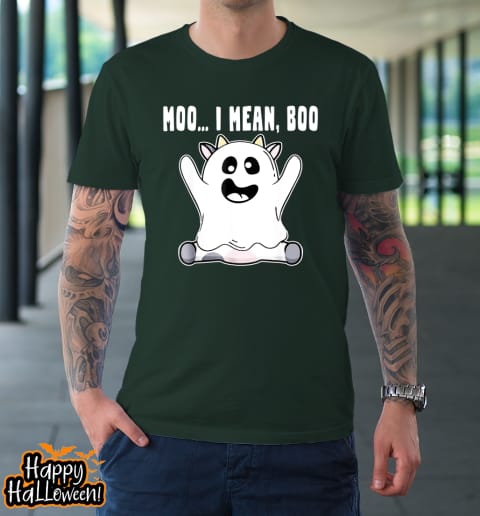 ghost cow moo i mean boo pumpkin moon halloween farmer gift t shirt 439 awwgti
