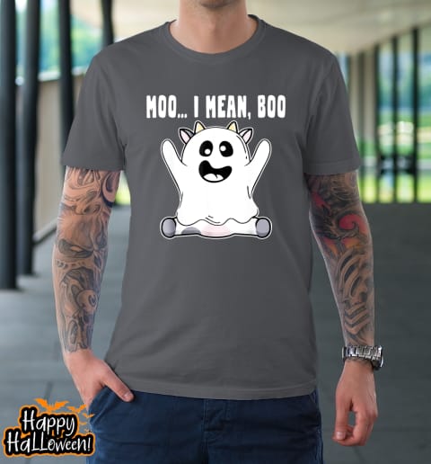 ghost cow moo i mean boo pumpkin moon halloween farmer gift t shirt 879 caghar