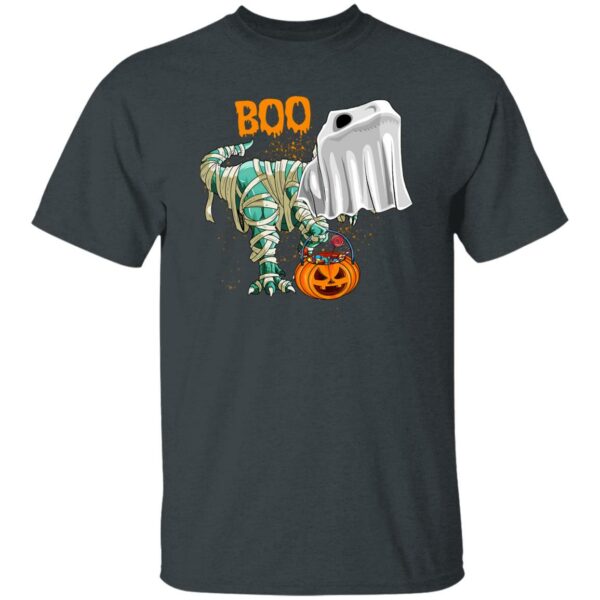 ghost dinosaur t rex funny boo halloween boys men pumpkin t shirt 3 vab7z