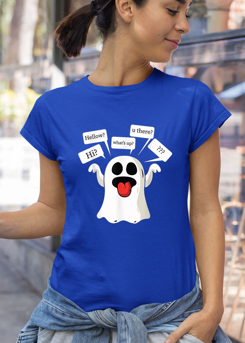Ghosted Lazy Halloween Costume Funny Ghost Texting Dating Funny Halloween Shirt