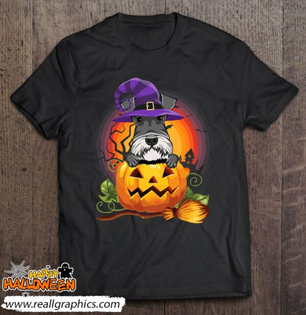 giant schnauzer witch pumpkin halloween dog lover costume shirt 704 0frez