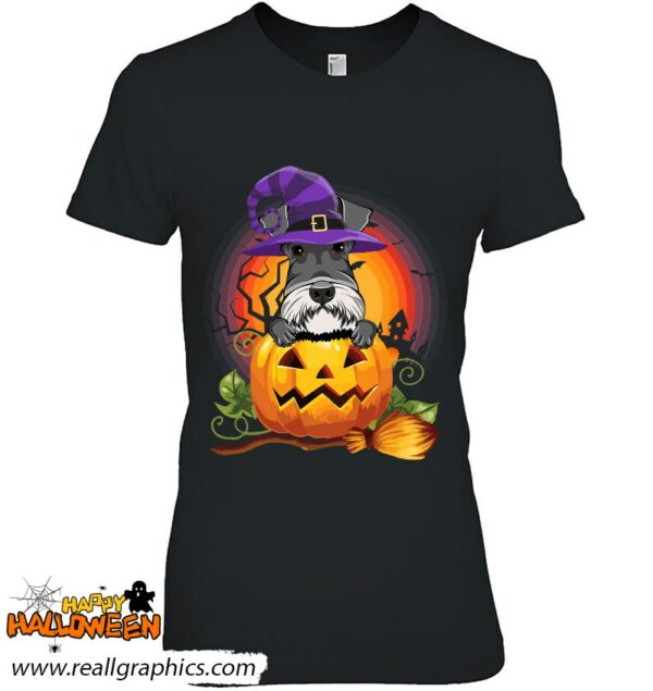 giant schnauzer witch pumpkin halloween dog lover costume shirt 705 igj4j