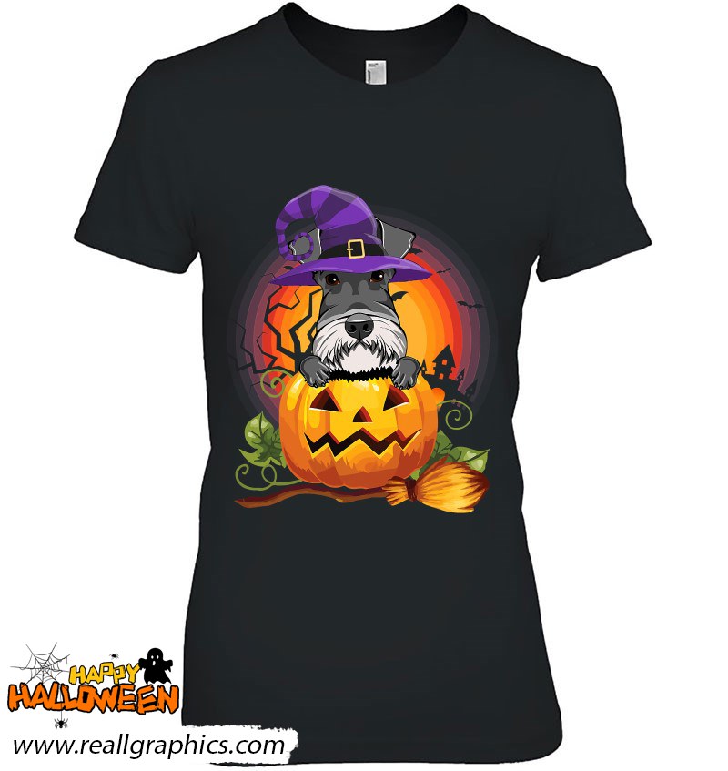 Giant Schnauzer Witch Pumpkin Halloween Dog Lover Costume Shirt