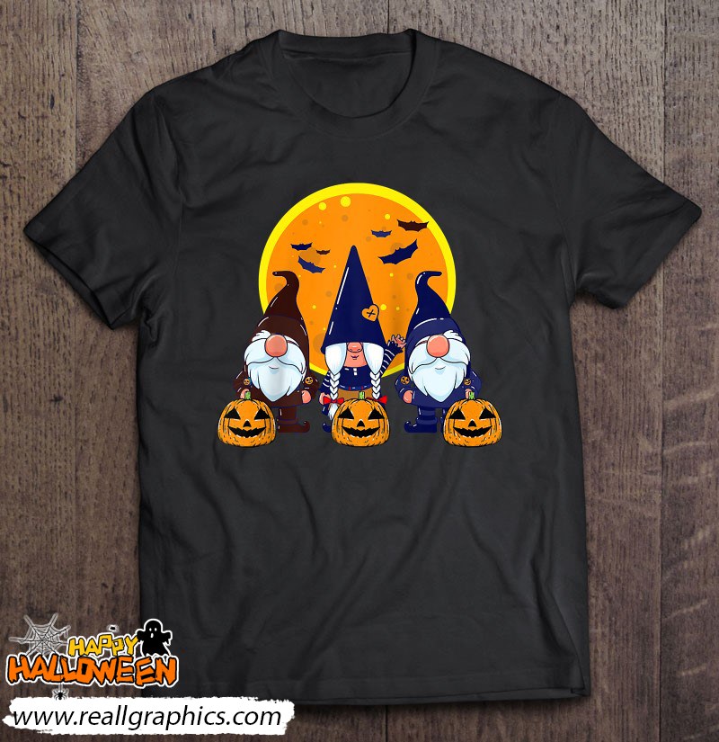 Gnome Witch Halloween Pumpkin Autumn Fall Holiday Raglan Baseball Shirt