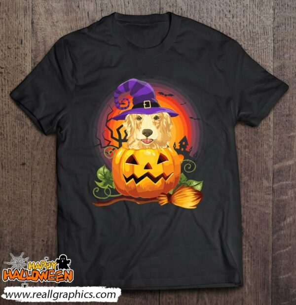 golden labrador witch pumpkin halloween dog lover costume shirt 716 b2vho