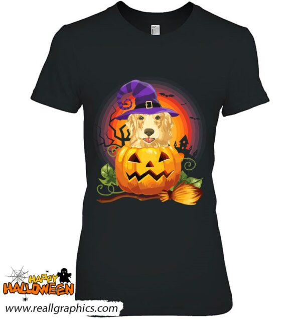 golden labrador witch pumpkin halloween dog lover costume shirt 717 uuvtz