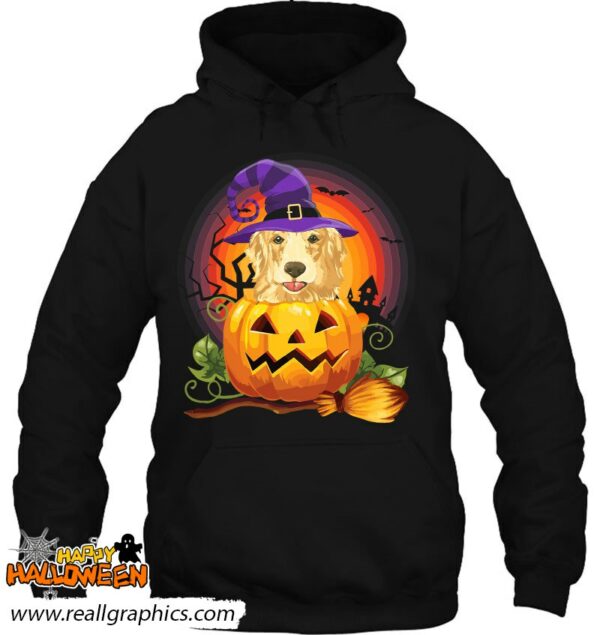golden labrador witch pumpkin halloween dog lover costume shirt 718 oqebu