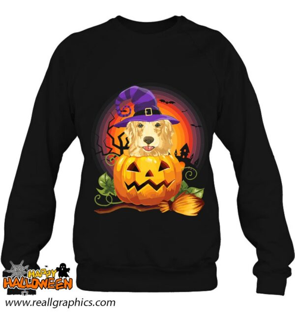 golden labrador witch pumpkin halloween dog lover costume shirt 719 8njcf