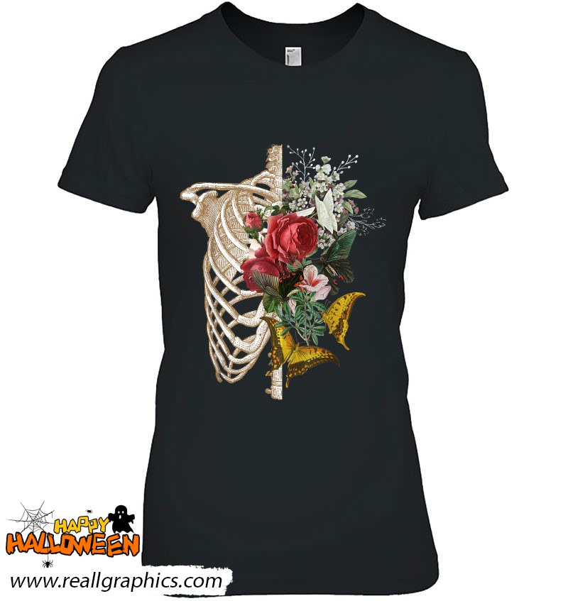 Gothic Skeleton Floral Costume Halloween Shirt