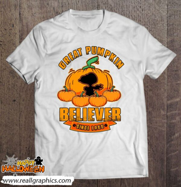 great pumpkin believer since 1966 scary halloween pumkins shirt 263 p98iw