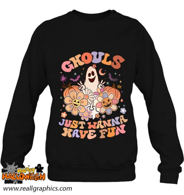 groovy ghouls just wanna have fun ghost pumpkin floral shirt 727 qqpol