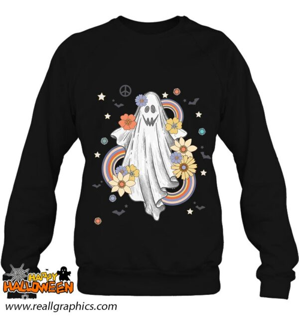 groovy vintage floral ghost hippie halloween spooky season shirt 182 7i9y2