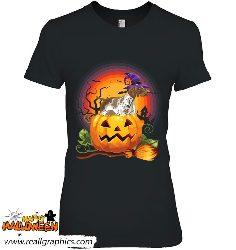 Gsp Witch Pumpkin Halloween Dog Lover Costume Shirt