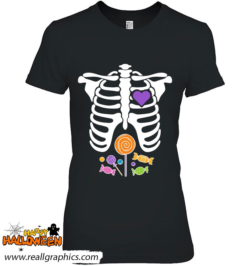 Halloween Candy Xray Skeleton Costume For Men Women Kid Boys Shirt