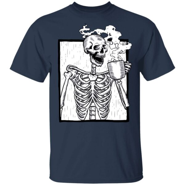 halloween coffee drinking skeleton skull t shirt 1 pyx2v