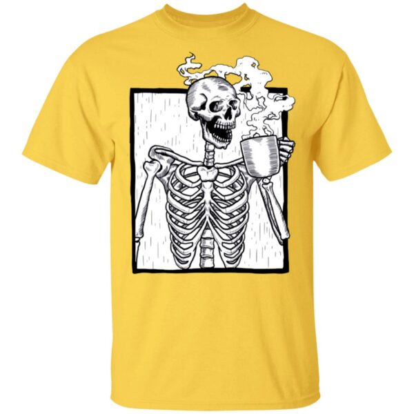 halloween coffee drinking skeleton skull t shirt 4 9owwm