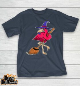 halloween flamingo funny witch shirt scary party broom t shirt 279 qedzsb