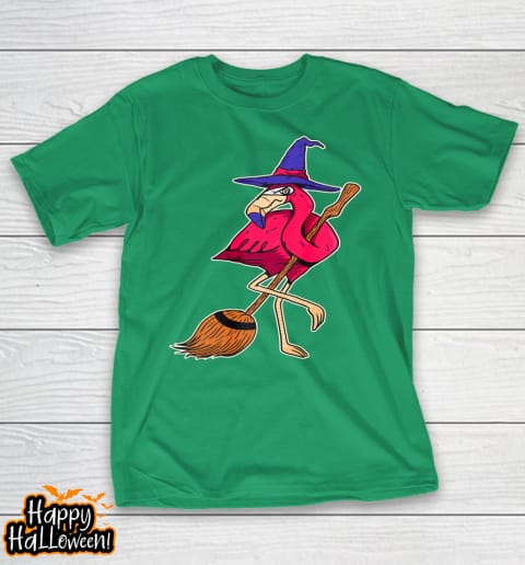 halloween flamingo funny witch shirt scary party broom t shirt 576 bmitn1
